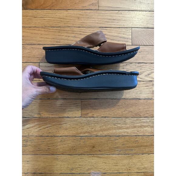 Alegria PG Lite Brown Leather Toe Loop Sandals Women’s 8.5 Comfort Slide Style - Picture 4 of 5